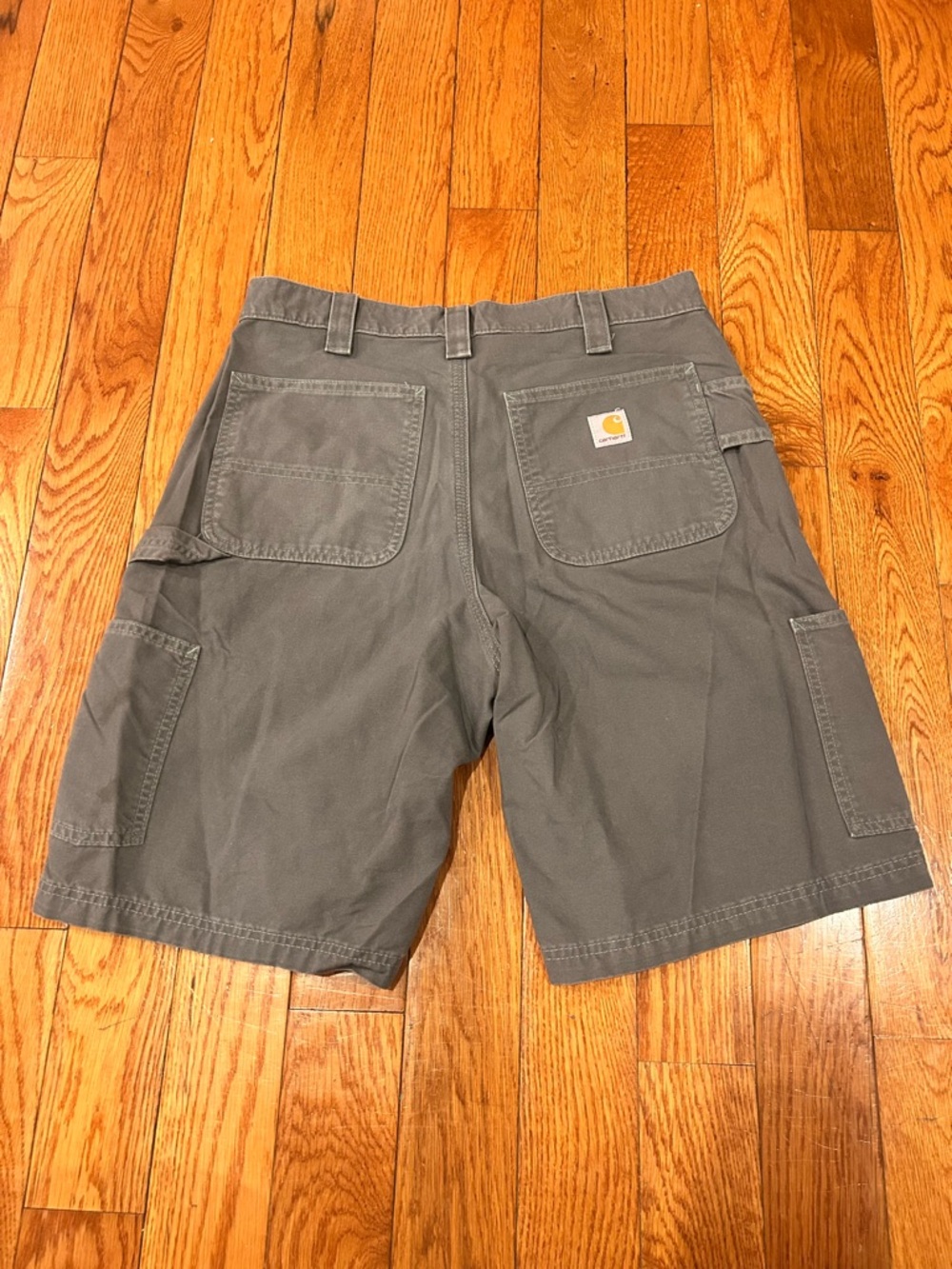 Carhartt Shorts B147 Fat Carpenter Men Flat Front Gray Workwear Size 33 - Picture 5 of 7